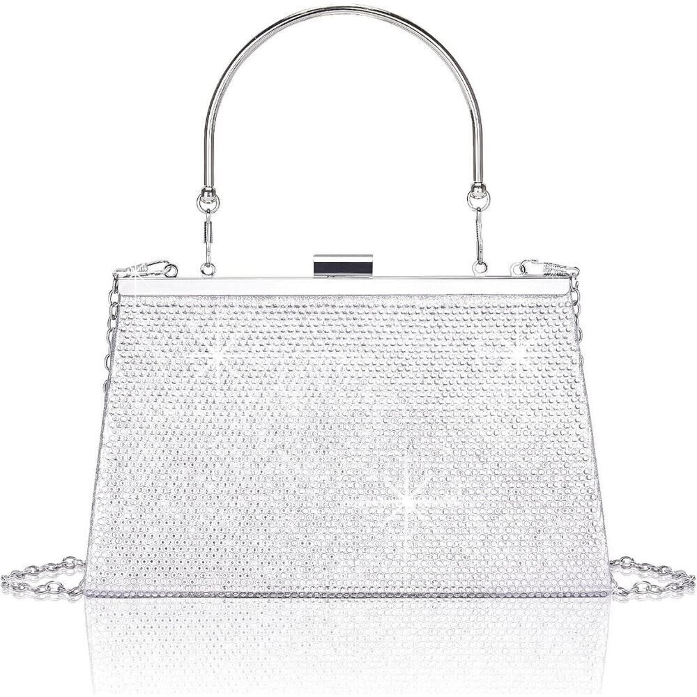 ❤️ Women's Evening HandbagsGlitter Top Handle Evening Purse Chain Crossbody Bag